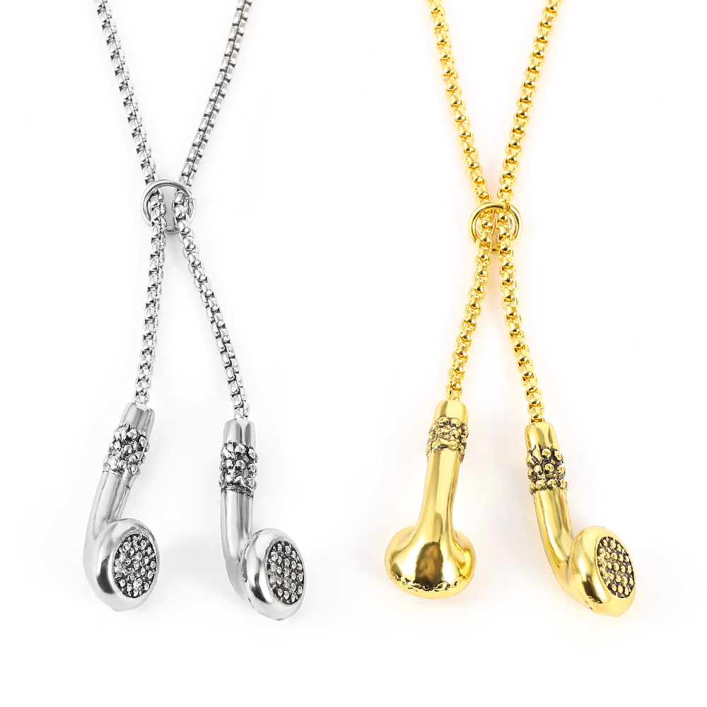 Women'S Accessories Clothing - Kalung Logam Berbentuk Earphone Kreatif Bergaya