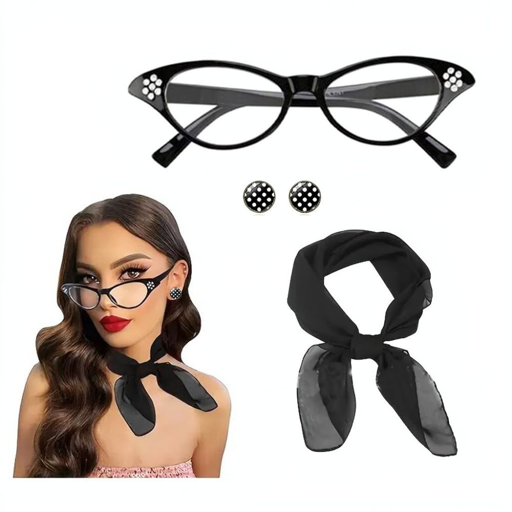 Women'S Accessories In The 1950S - Set Aksesori Gaya Retro 1950-an, Kacamata