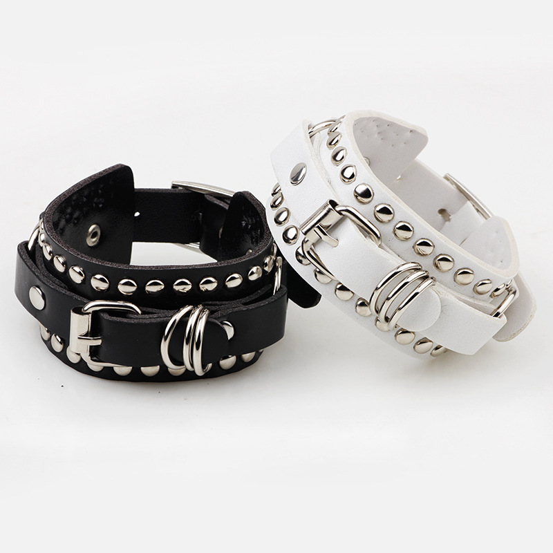 Women'S Emo Accessories - Goth hitam gelang kulit gelang manset
