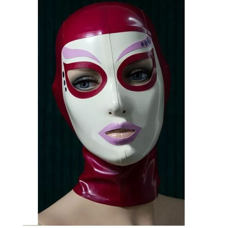 Women'S Red Accessories - Masker Karet Tudung Lateks Merah Mawar