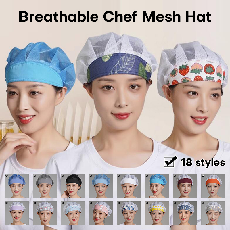 Women Kitchen Accessories - Topi koki anti debu Pria Wanita,