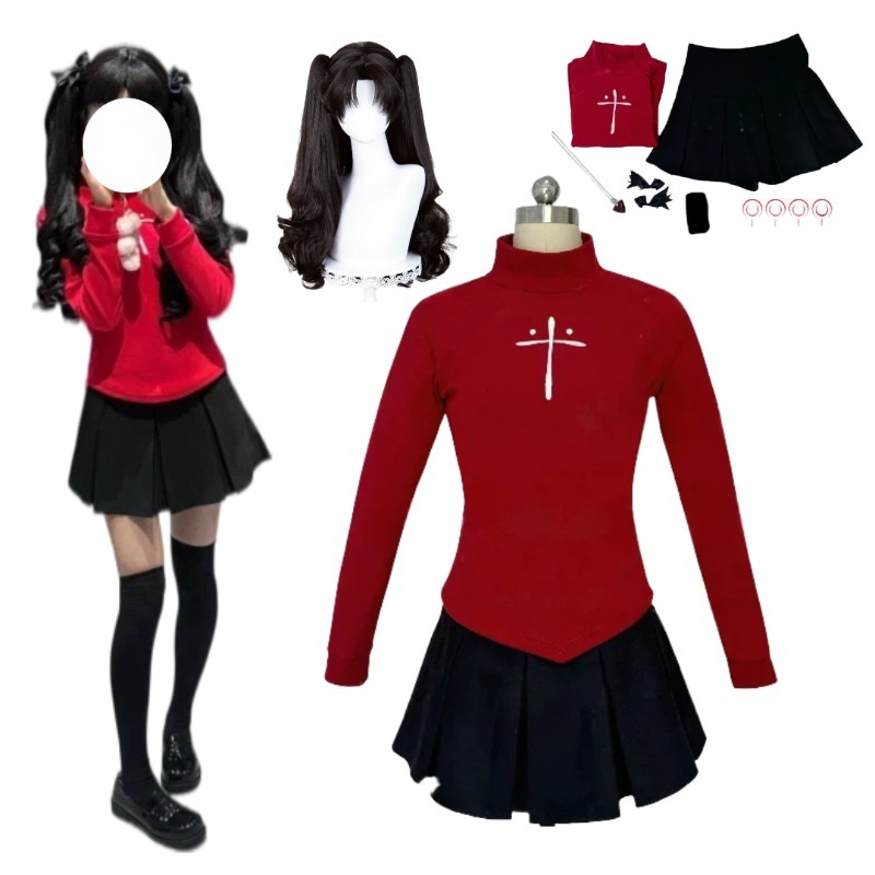Women'S Red Accessories - Kostum Cosplay Anime Tohsaka Rin Atasan