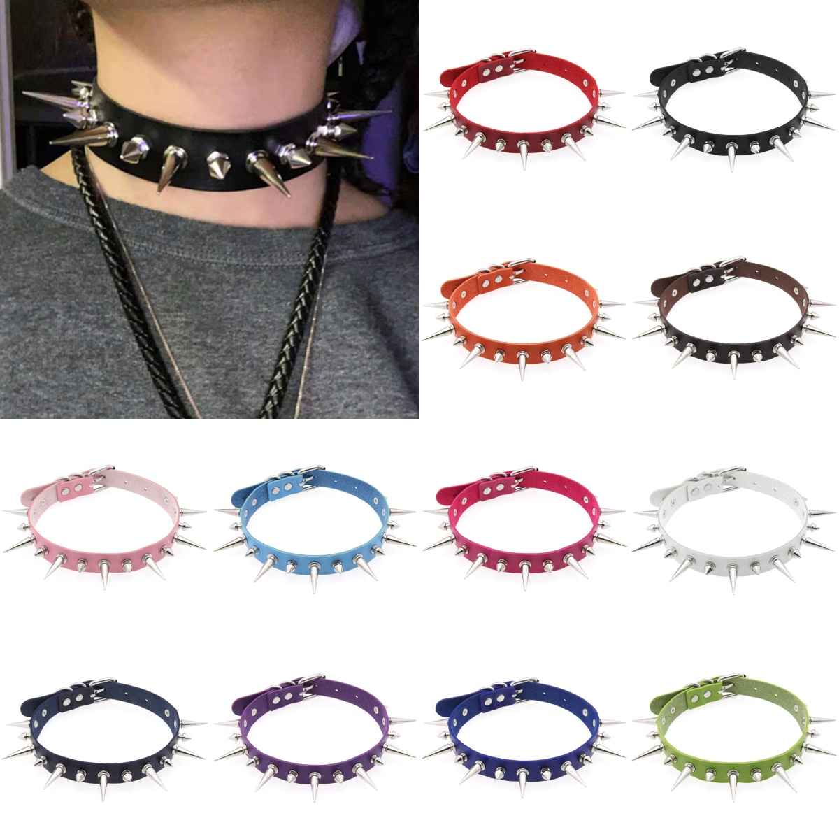 Women'S Emo Accessories - Kalung Choker Cosplay Emo Halloween 12