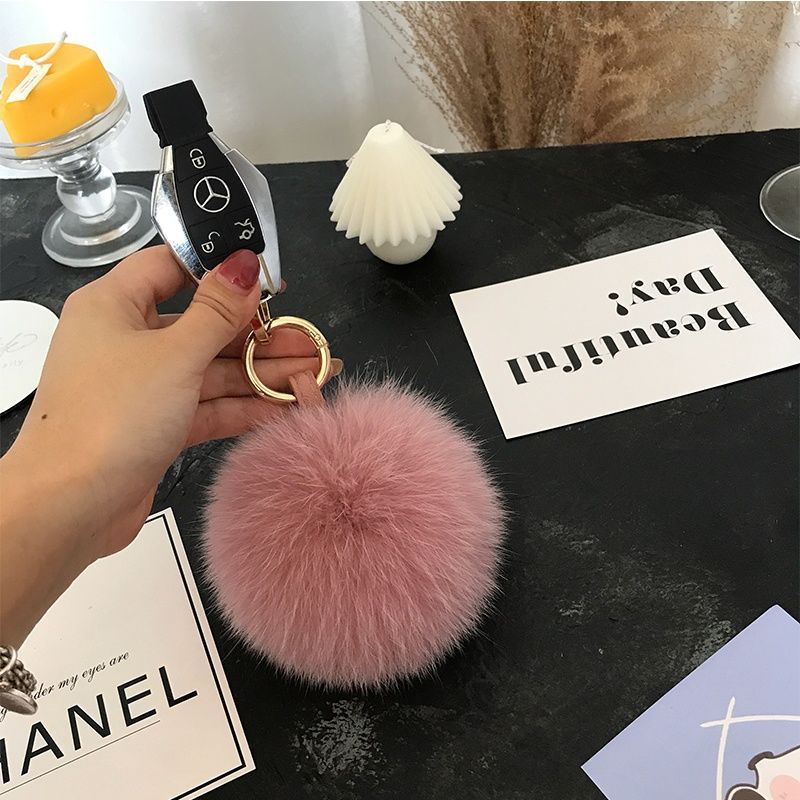 2024 Fluffy Real Fox bulu bola - Women'S Emo Accessories ulasan dan harga