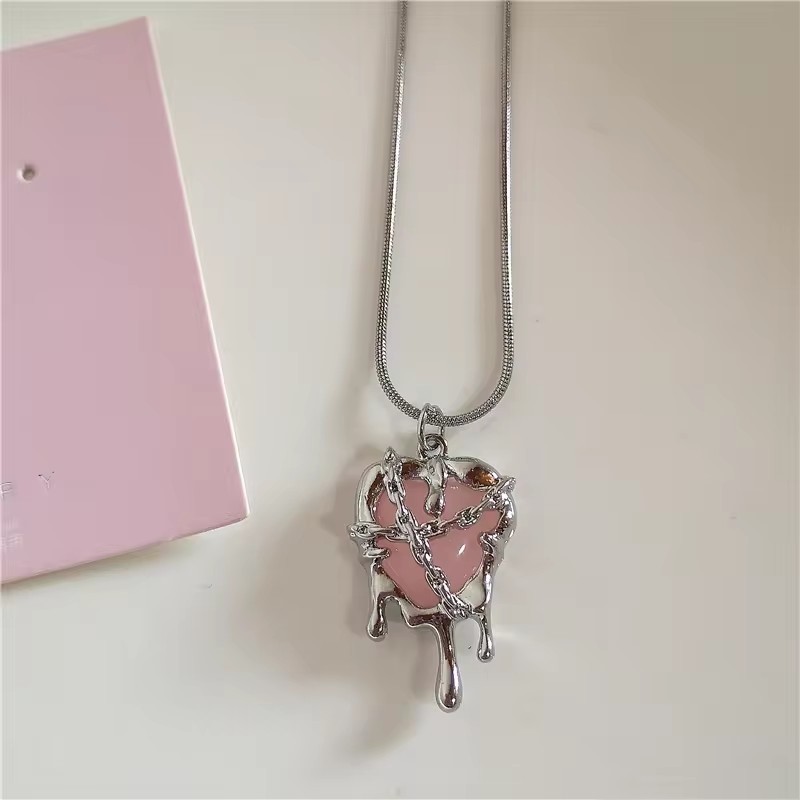 Kalung dan Anting Liontin Hati - Women'S Emo Accessories ulasan dan harga