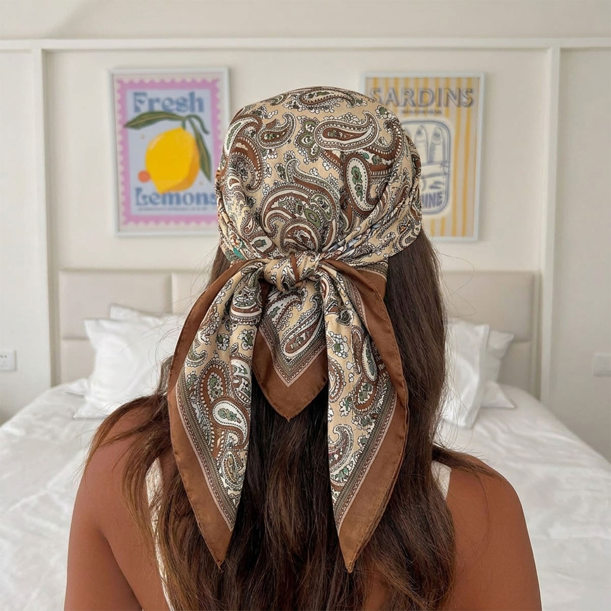 Syal Sutra Persegi Desain Baru - Silk Scarf Square ulasan dan harga