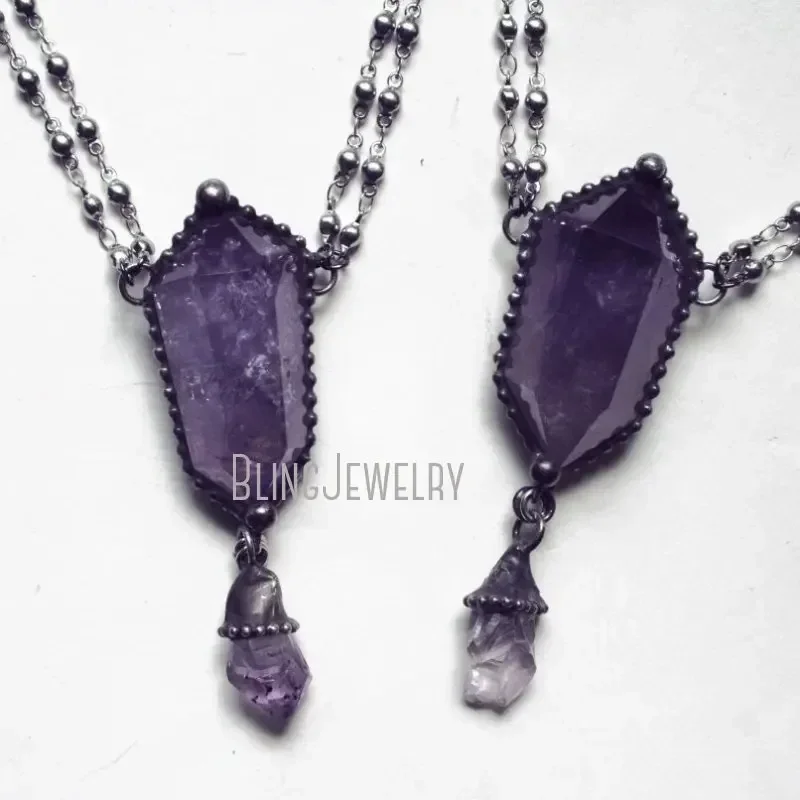 10pcs Kalung Kristal Amethyst  - Women'S Emo Accessories ulasan dan harga