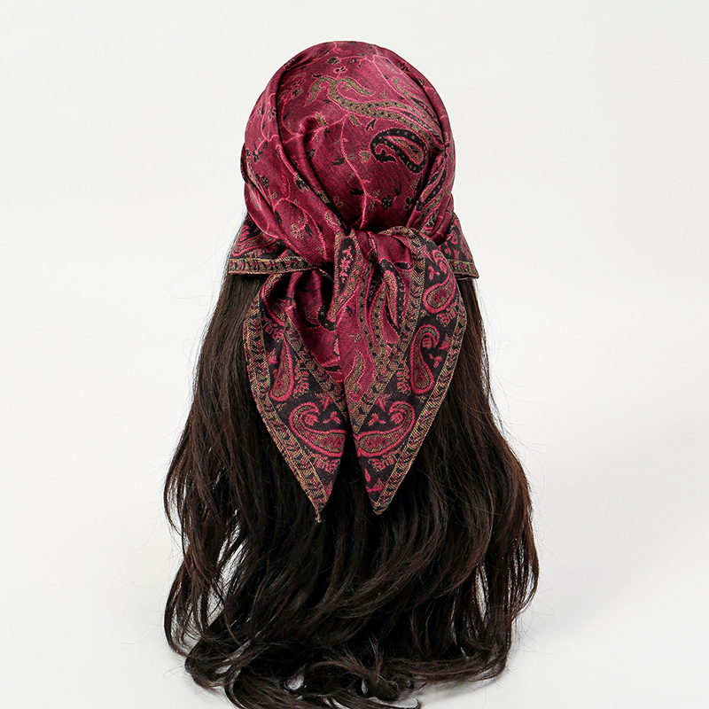 Syal Sutra Mewah 70*70Cm Ikat  - Silk Scarf Square ulasan dan harga