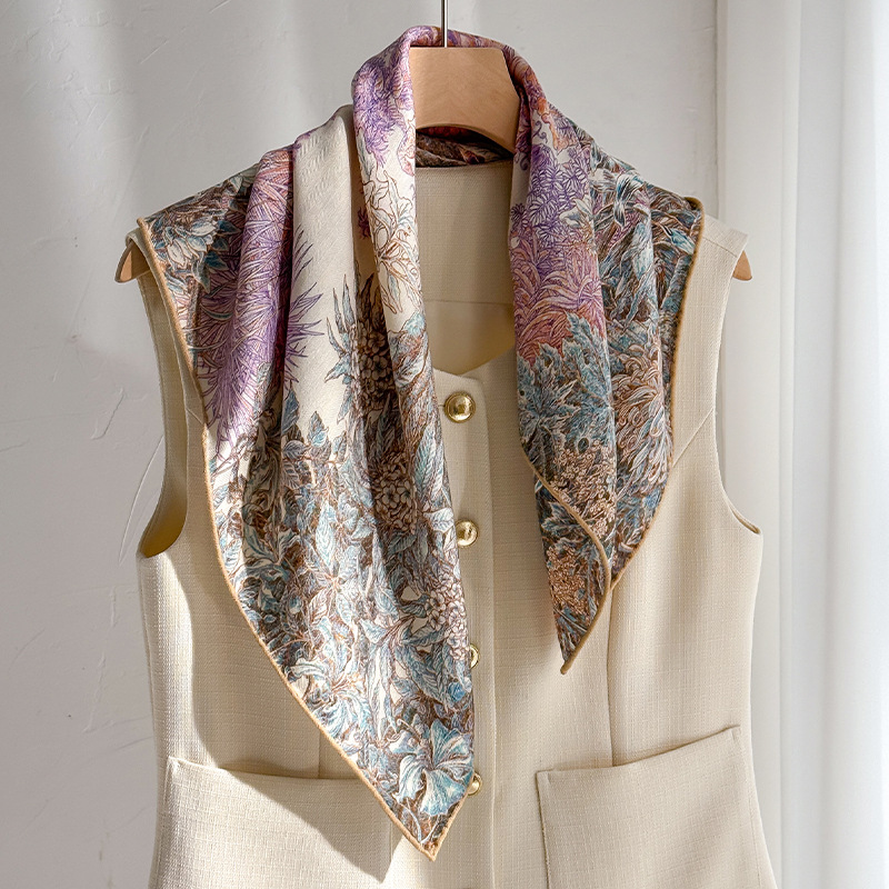 Syal Wol Sutra Wanita Foulard  - Women Accessories Sale ulasan dan harga